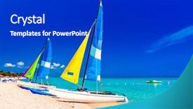  Presentation with sailing - Colorful PPT layouts enhanced with beautiful varadero beach in cuba backdrop and a dark gray colored foreground