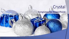  Presentation with christmas silver blue turquoise baubles - Colorful slides enhanced with beautiful various blue and silver backdrop and a sky blue colored foreground