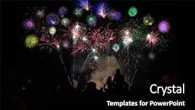 Presentation with displaying - Presentation consisting of beautiful various colors of fireworks background and a black colored foreground
