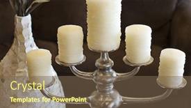  Presentation with candles - Audience pleasing PPT theme consisting of beautiful vase and candles on rustic silver candelabra in stylish home backdrop and a violet colored foreground