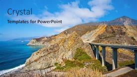  Presentation with pacific - Beautiful presentation featuring beautiful viaduct road big sur pacific coast highway and coast ranges of california backdrop and a teal colored foreground