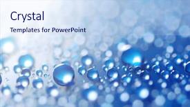  Presentation with vibrant blue - Cool new PPT theme with beautiful vibrant background - flying blue water drops backdrop and a sky blue colored foreground