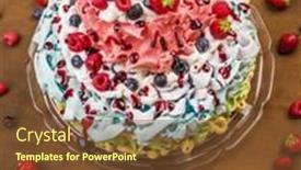  Presentation with berries - Presentation theme consisting of beautiful-vibrant-layered-pavlova-cake background and a tawny brown colored foreground