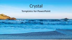  Presentation with ocean - Slide set featuring beautiful view blue ocean seascape background and a  colored foreground