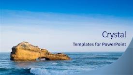  Presentation with ocean - PPT layouts consisting of beautiful view blue ocean seascape background and a light blue colored foreground