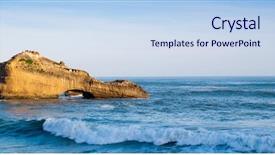  Presentation with ocean - Presentation theme featuring beautiful view blue ocean seascape background and a  colored foreground