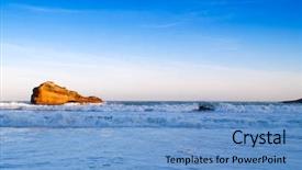  Presentation with ocean - PPT layouts with beautiful-view-blue-ocean-seascape background and a teal colored foreground