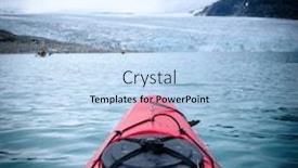  Presentation with kayak - Cool new PPT layouts with beautiful view from a kayak on jostedalsbreen glacier norway backdrop and a light blue colored foreground