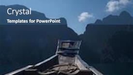  Presentation with beautiful mountains river lake sky nature - Slide deck enhanced with beautiful view mountain lake and river from boat in ratchaprapa dam khoa sok national park surat thani thailand background and a teal colored foreground