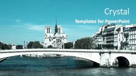  Presentation with notre dame paris france - PPT layouts with beautiful view notre dame cathedral in paris france french for our lady of paris background and a teal colored foreground