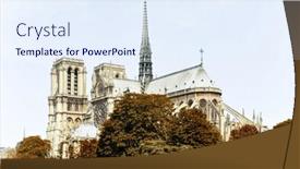  Presentation with notre dame paris france - Colorful presentation design enhanced with beautiful view notre dame cathedral in paris france french for our lady of paris backdrop and a sky blue colored foreground