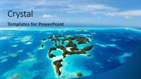  Presentation with national - Presentation theme featuring beautiful view of 70 islands background and a  colored foreground