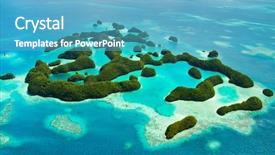  Presentation with island - Beautiful theme featuring beautiful view of 70 islands backdrop and a  colored foreground