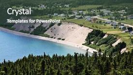  Presentation with newfoundland - Colorful PPT layouts enhanced with cove small town in newfoundland backdrop and a dark gray colored foreground