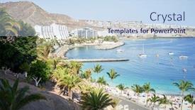  Presentation with atlantic - Audience pleasing presentation design consisting of beautiful-view-of-atlantic-coast backdrop and a sky blue colored foreground