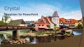  Presentation with architecture - PPT theme with beautiful-view-of-bridge background and a light blue colored foreground