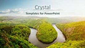  Presentation with czech republic - PPT theme enhanced with beautiful-view-of-canyon-vltava background and a sky blue colored foreground