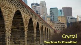  Presentation with united - Beautiful theme featuring downtown minneapolis in united state backdrop and a tawny brown colored foreground