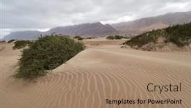  Presentation with coastal - Presentation design featuring beautiful-view-of-golden-sand background and a  colored foreground