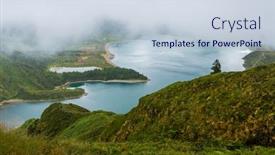  Presentation with island - Theme featuring beautiful-view-of-lagoa background and a lemonade colored foreground