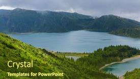  Presentation with island - Beautiful theme featuring beautiful-view-of-lagoa backdrop and a tawny brown colored foreground