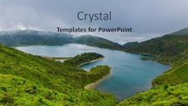  Presentation with island - Beautiful slide deck featuring beautiful-view-of-lagoa backdrop and a light blue colored foreground