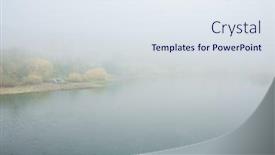  Presentation with ripples - Beautiful PPT theme featuring beautiful-view-of-large-lake backdrop and a sky blue colored foreground