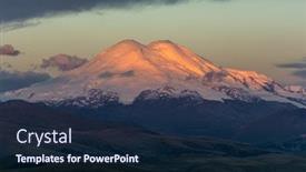  Presentation with sunrise - Presentation theme with beautiful-view-of-mount-elbrus background and a navy blue colored foreground