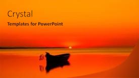  Presentation with old fishing boat - Audience pleasing theme consisting of beautiful-view-of-old-fishing backdrop and a gray colored foreground