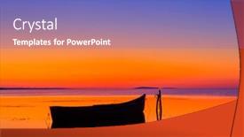  Presentation with old fishing boat - Colorful PPT theme enhanced with beautiful-view-of-old-fishing backdrop and a teal colored foreground