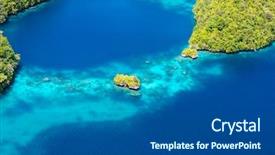  Presentation with japanese new year above view - Slide deck with beautiful view of palau islands background and a dark gray colored foreground