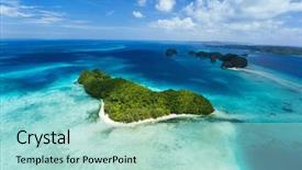  Presentation with japanese new year above view - Slides enhanced with beautiful view of palau islands background and a  colored foreground