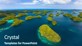  Presentation with japanese new year above view - Presentation design featuring beautiful view of palau islands background and a  colored foreground