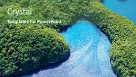  Presentation with japanese new year above view - Slide deck with beautiful view of palau islands background and a  colored foreground