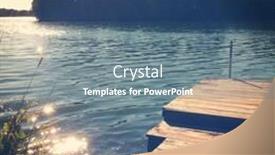  Presentation with dock - Theme consisting of beautiful view of pond with boat dock background and a seafoam green colored foreground