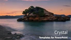  Presentation with rocky - PPT theme having beautiful-view-of-rocky-beach background and a dark gray colored foreground