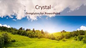  Presentation with sunny sky - Audience pleasing slides consisting of beautiful view of rural alpine backdrop and a lemonade colored foreground