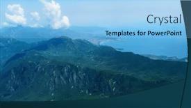  Presentation with blue sky - Presentation design with beautiful-view-of-the-coast background and a  colored foreground