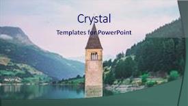  Presentation with filter - PPT layouts enhanced with beautiful view of the lake resia famous tower in the water alps italy europe toned like instagram filter background and a sky blue colored foreground