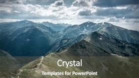  Presentation with mountains - Presentation theme having beautiful view of the mountains background and a gray colored foreground