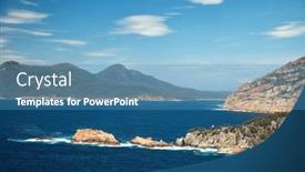  Presentation with cliff - Slide deck enhanced with beautiful-view-of-the-ocean background and a teal colored foreground