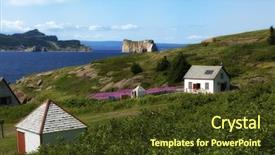  Presentation with canada - PPT theme with bonaventure island in perce gaspesie background and a tawny brown colored foreground
