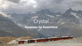  Presentation with train railway - Presentation featuring beautiful-view-of-the-swiss background and a gray colored foreground