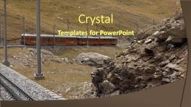  Presentation with train railway - Slide set consisting of beautiful-view-of-the-swiss background and a tawny brown colored foreground