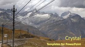  Presentation with train railway - PPT theme having beautiful-view-of-the-swiss background and a tawny brown colored foreground