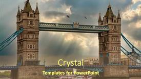  Presentation with london - Beautiful presentation theme featuring beautiful-view-of-tower-bridge backdrop and a violet colored foreground