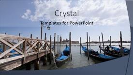  Presentation with boats - Slides having beautiful-view-of-venice-traditional background and a light blue colored foreground