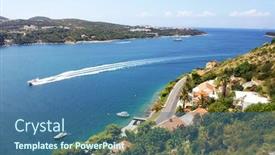 Presentation with dubrovnik - Theme consisting of beautiful view on adriatic bay in dubrovnik background and a ocean colored foreground