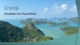  Presentation with national - Audience pleasing theme consisting of beautiful-view-on-ang-thong backdrop and a light blue colored foreground