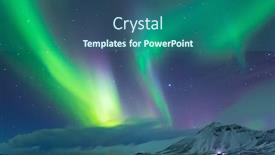  Presentation with aurora borealis - Slide set consisting of beautiful-view-on-aurora-borealis background and a ocean colored foreground